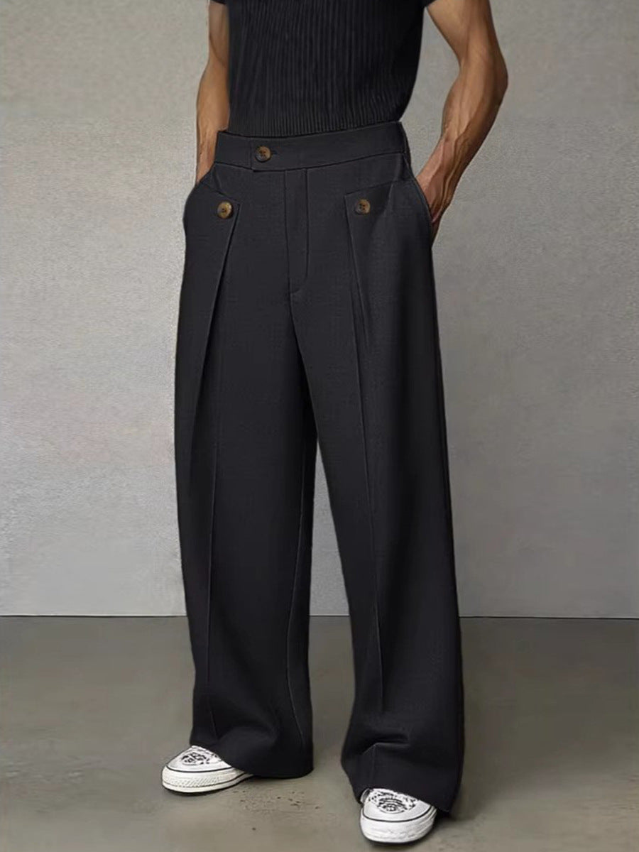 Mens Casual Straight Leg Trousers