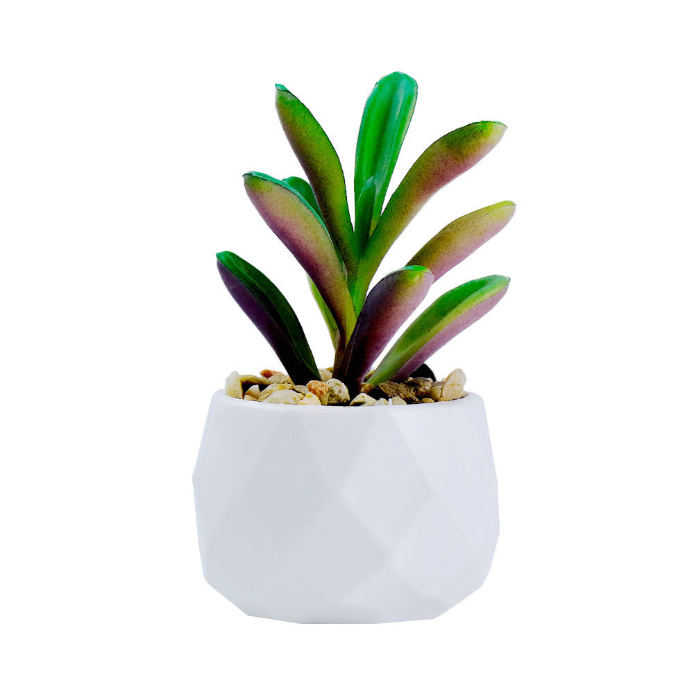 Mini Flocked Succulent Plant Decor