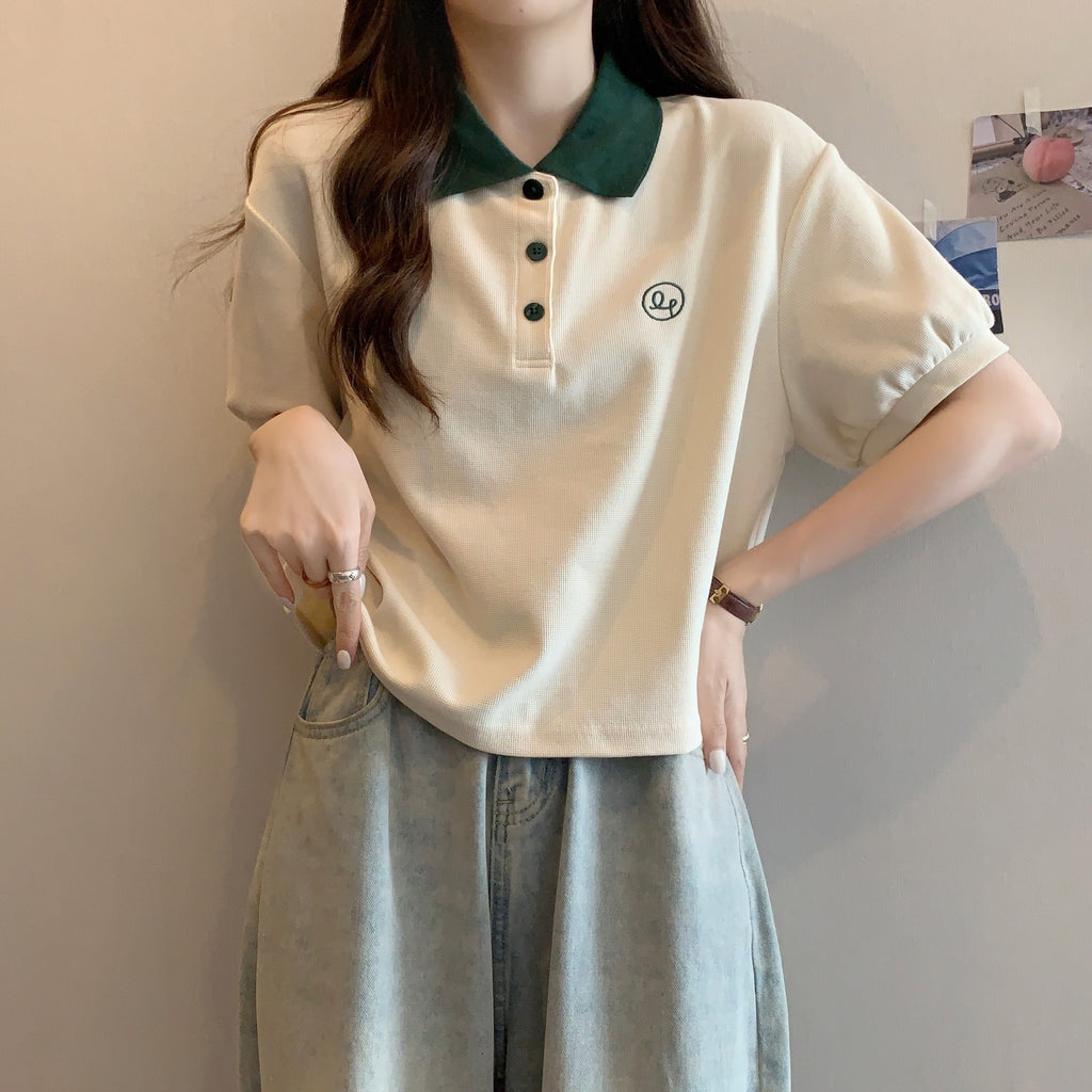 Women's Polo Collar Short Sleeve T-shirt