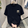 Mens Short Sleeve T-shirt Ice Silk Crewneck Casual Top
