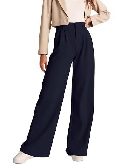Women's High Waist Office Trousers with Zipper