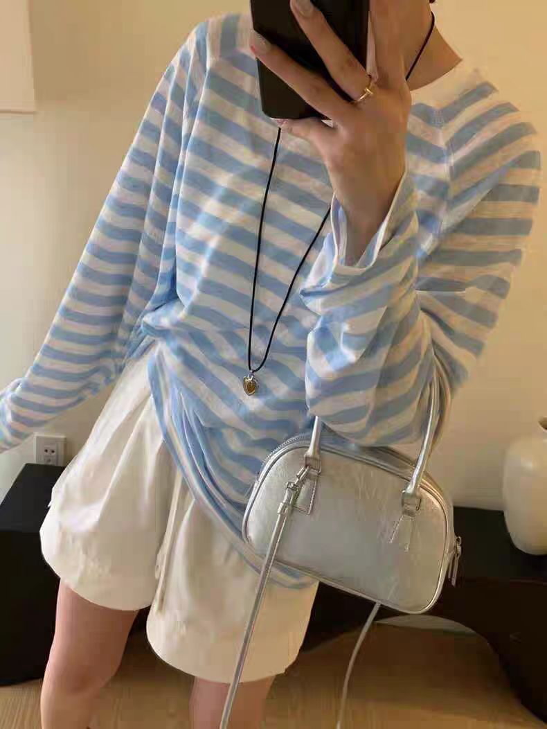 Striped Raglan Sleeve T-Shirt