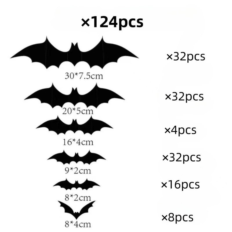 3D Halloween Bat Spider Wall Stickers