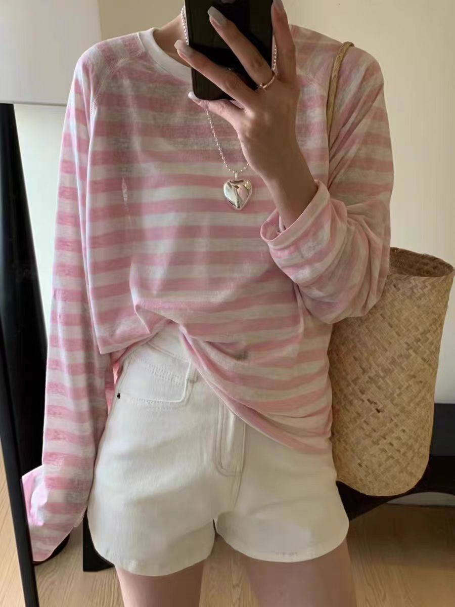 Striped Raglan Sleeve T-Shirt