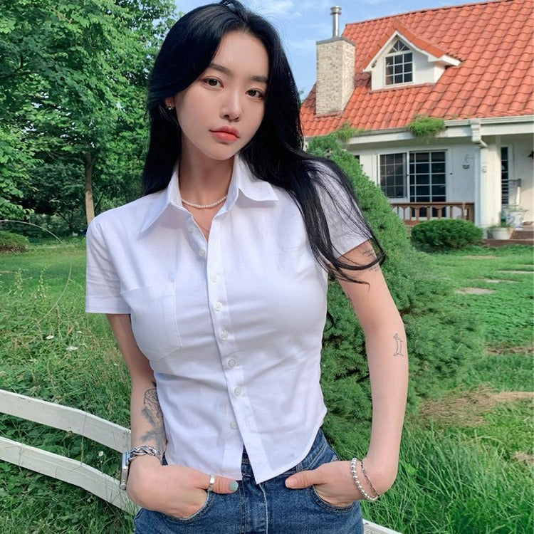 Hot girl shirt with short sleeves