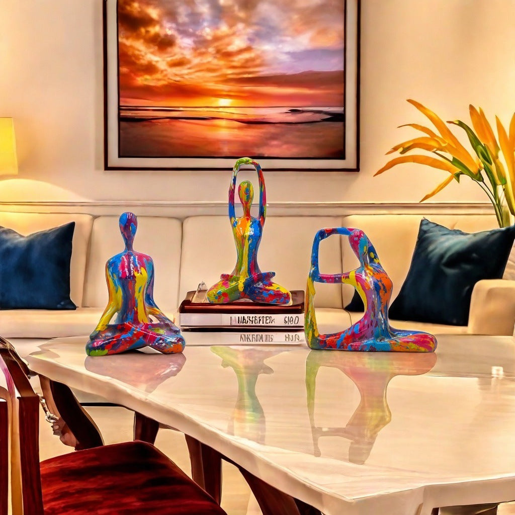 Abstract Yoga Figure Resin Home Decoration