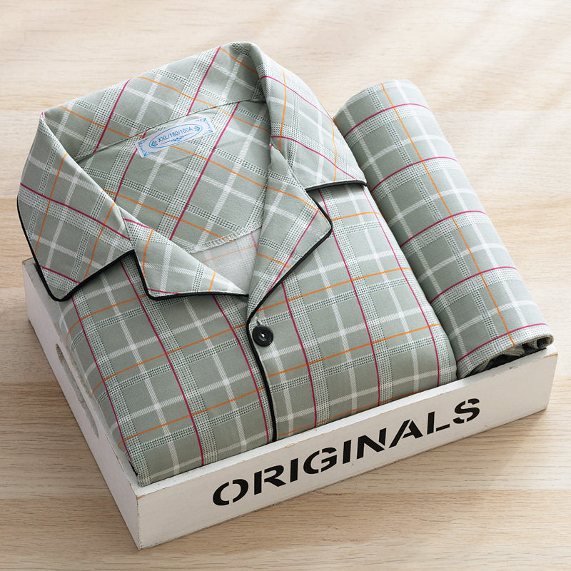Pure Cotton Long Sleeve Pajamas for Men