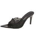 Womens Fish Mouth Lace High Heel Sandals