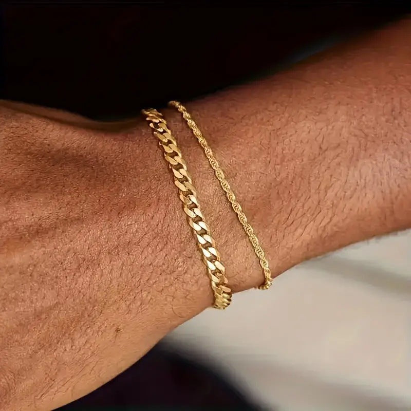 Men's Twist Chain Bracelet Set