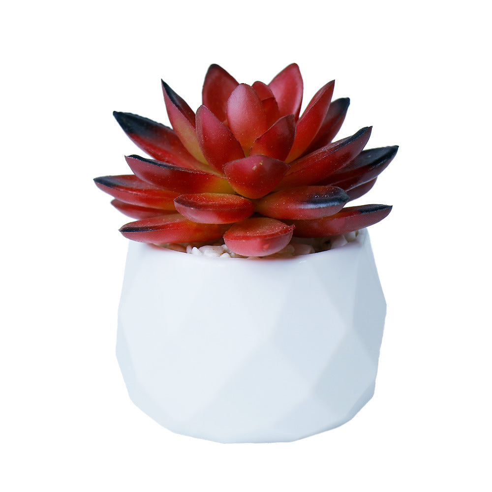Mini Flocked Succulent Plant Decor