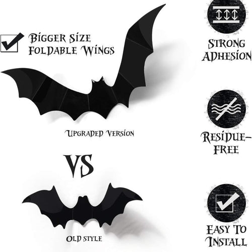 3D Halloween Bat Spider Wall Stickers