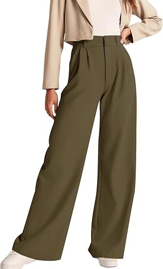 Women's High Waist Office Trousers with Zipper