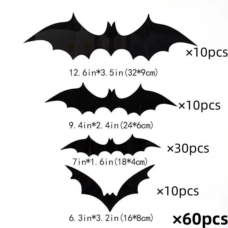 3D Halloween Bat Spider Wall Stickers