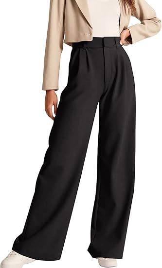 Women's High Waist Office Trousers with Zipper