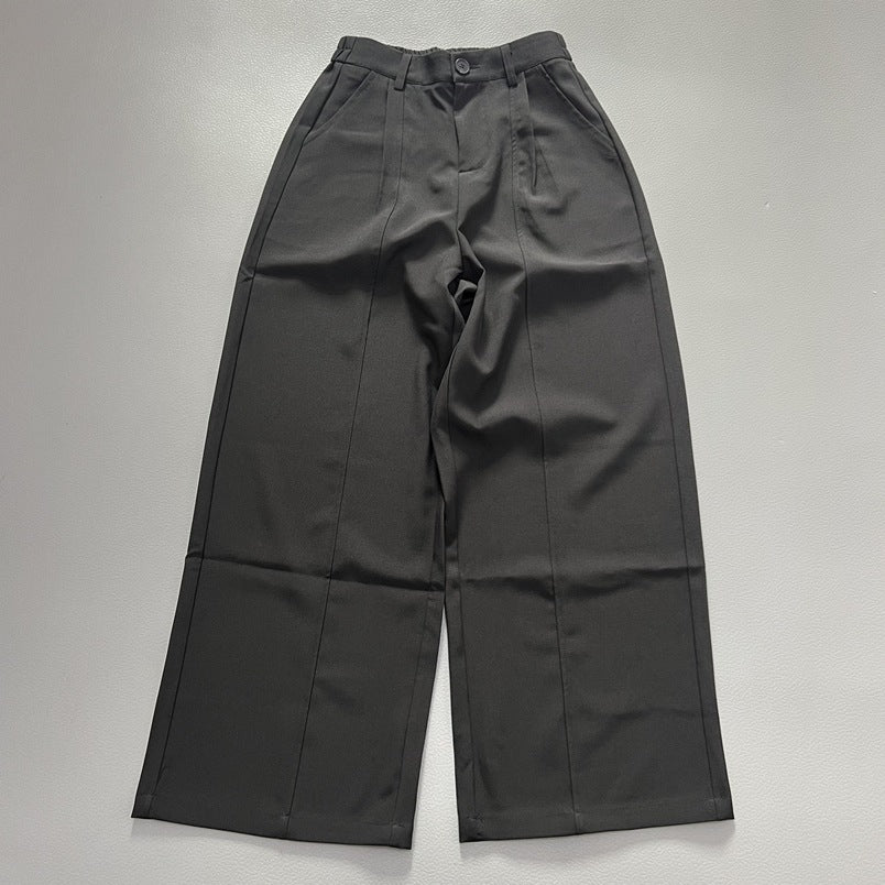 Womens High Waist Straight Leg Trousers