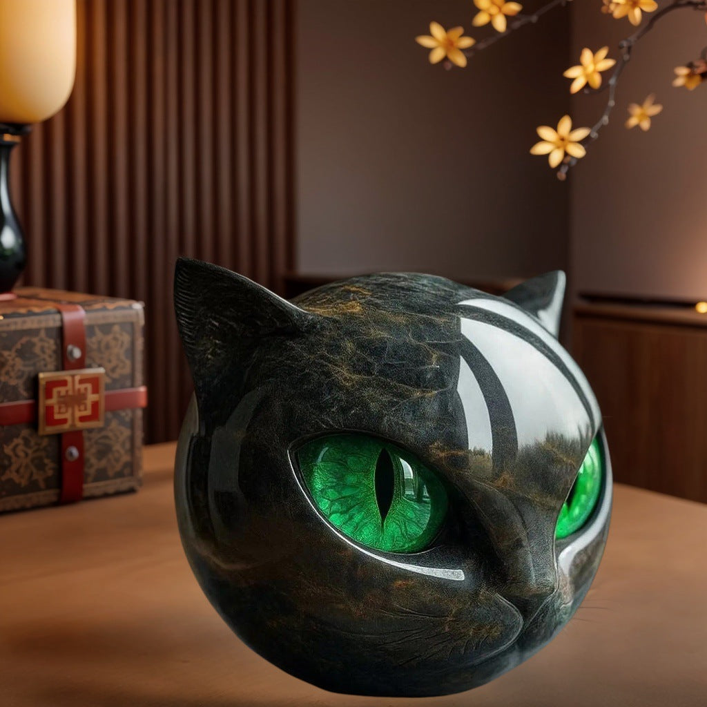 Luxury Black Cat Figurine Home Decor