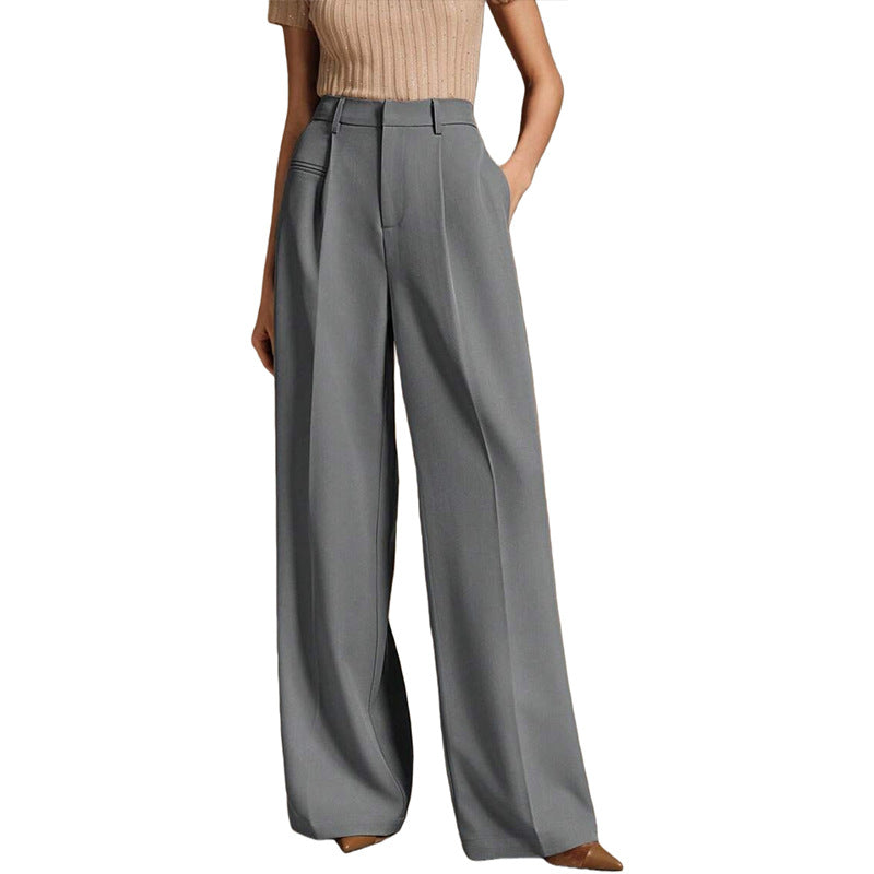 Womens High Waist Wide Leg Trousers