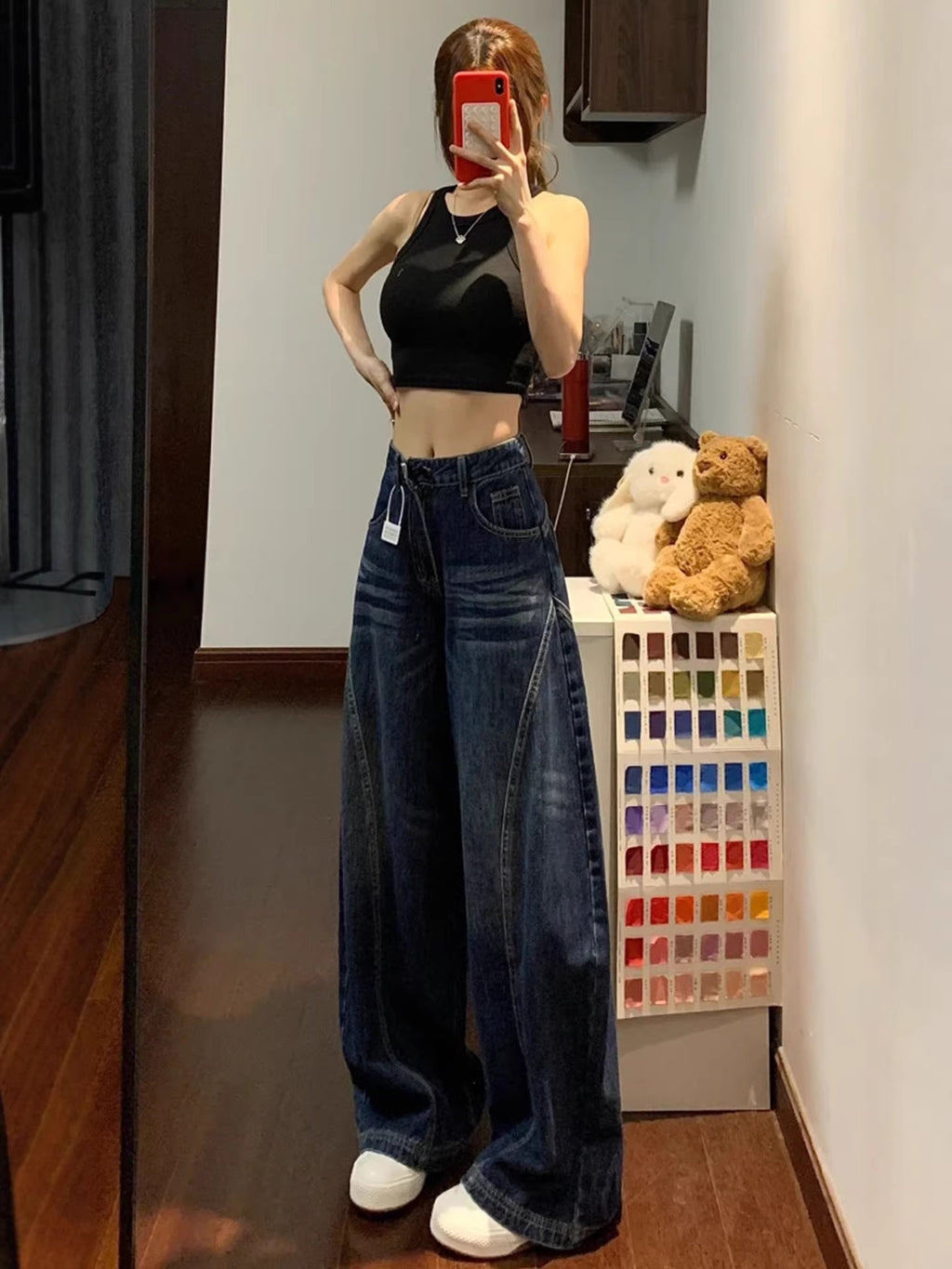 Women's High-Waisted Wide-Leg Scimitar Jeans