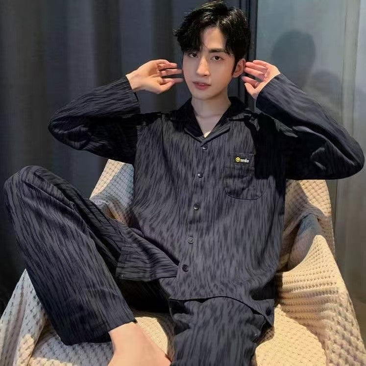 Pure Cotton Long Sleeve Pajamas for Men