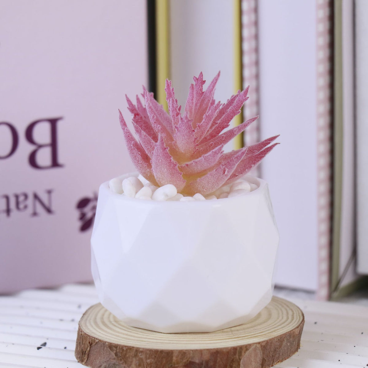 Mini Flocked Succulent Plant Decor