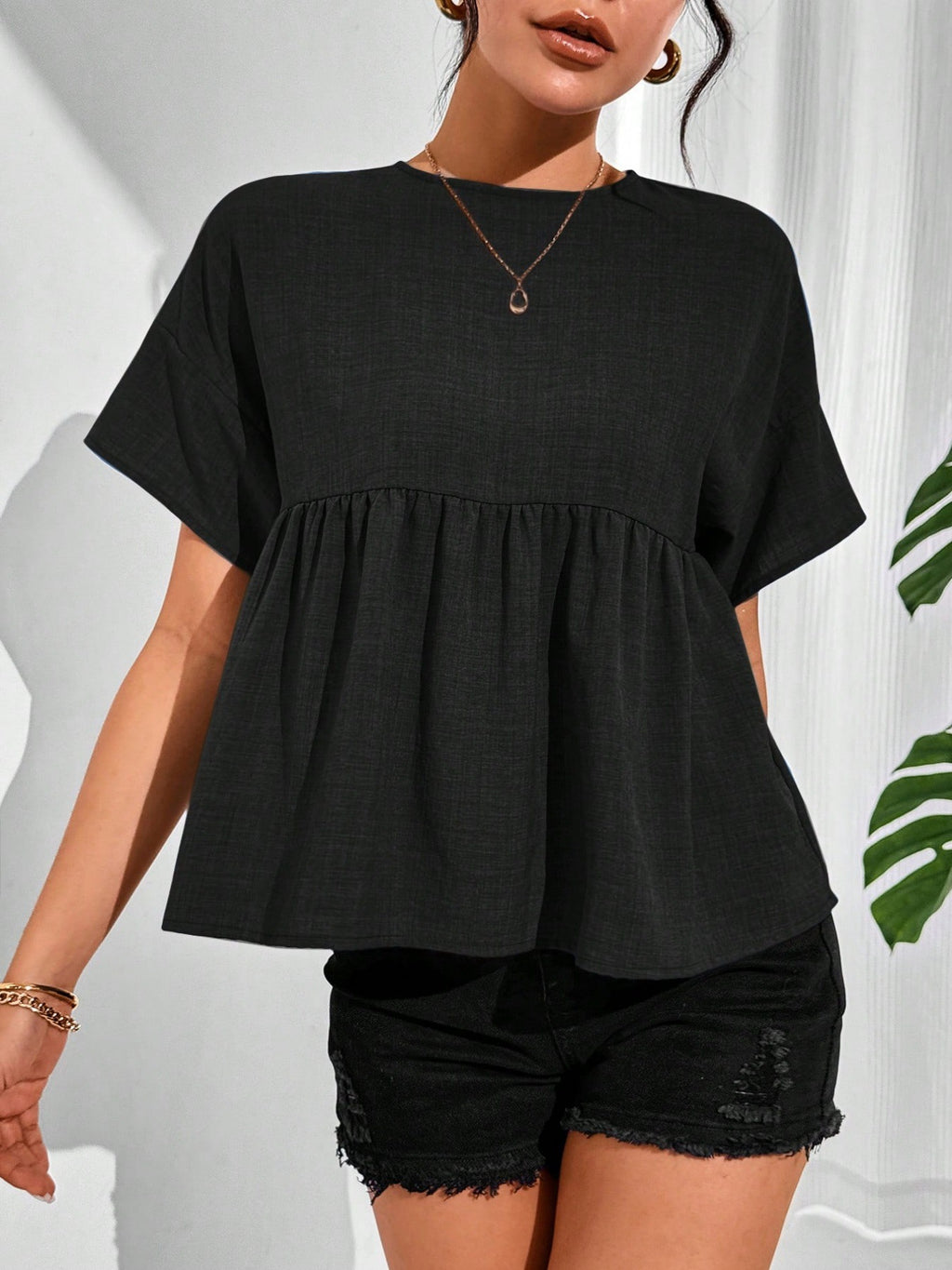 Short-Sleeve Babydoll Shirt