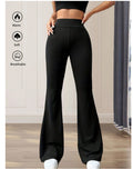 New Solid Color Casual High Waist Yoga Trousers Stretch Sports Pants
