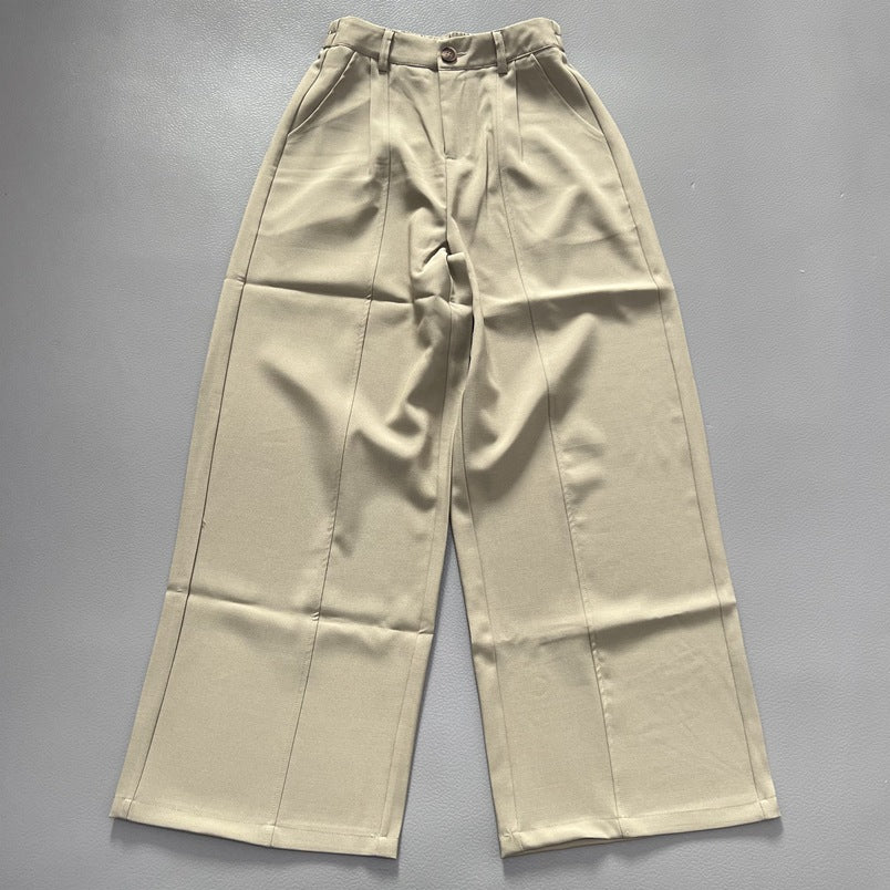 Womens High Waist Straight Leg Trousers