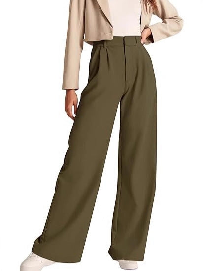 Women's High Waist Office Trousers with Zipper