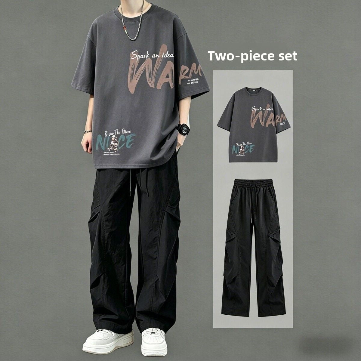 Mens Cotton T-Shirt and Pants Set