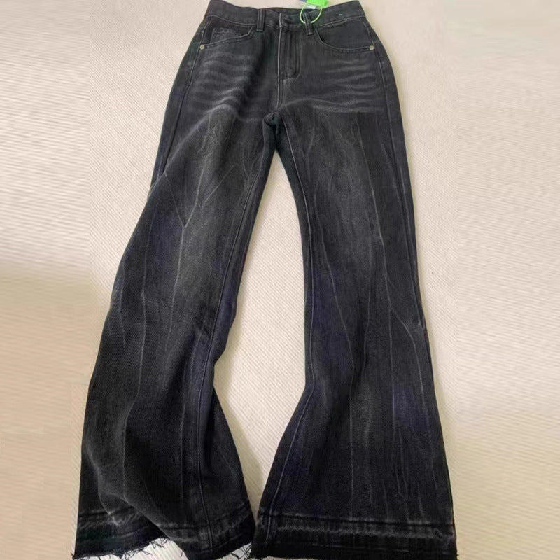 Women's High Waist Slim-Fit Flared Denim Trousers