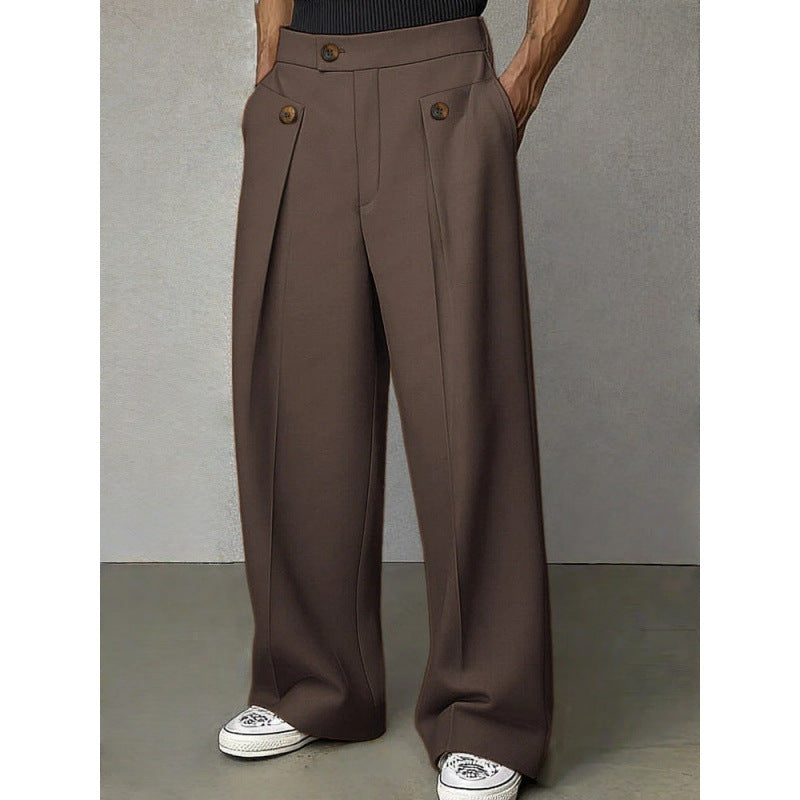 Mens Casual Straight Leg Trousers