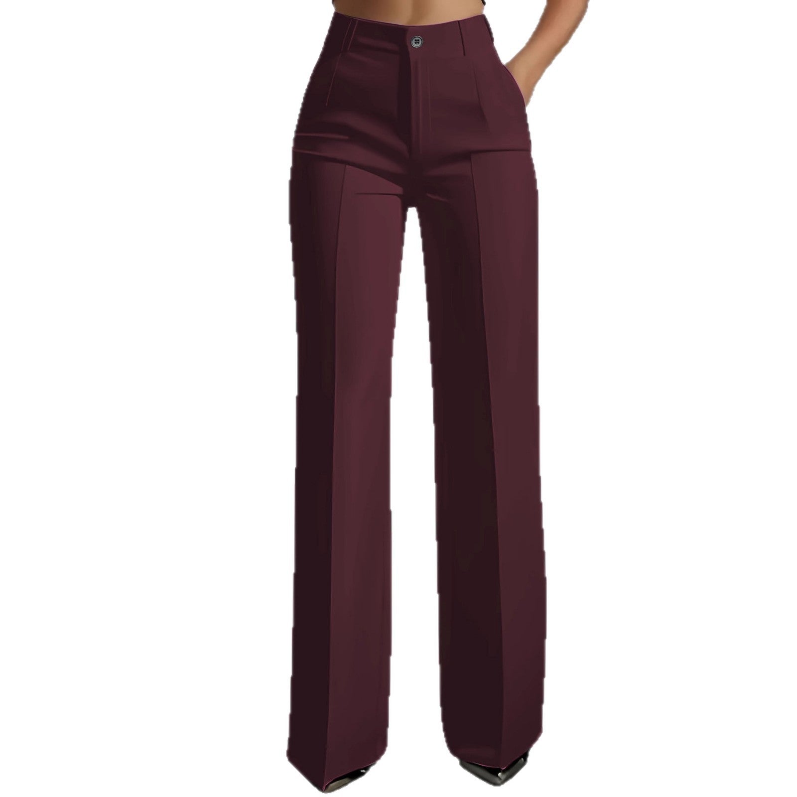 Womens High Waist Wide Leg Trousers