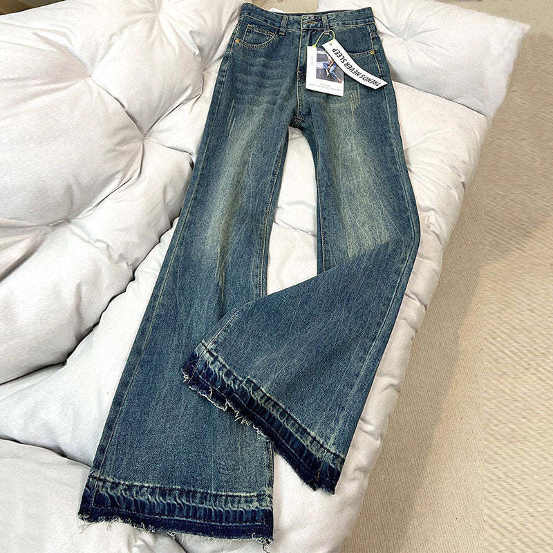 Women's High Waist Slim-Fit Flared Denim Trousers