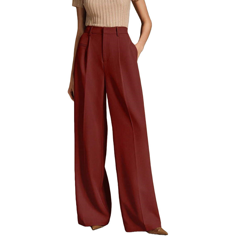 Womens High Waist Wide Leg Trousers