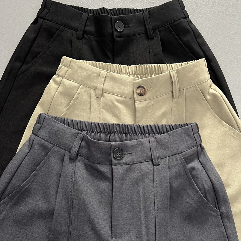 Womens High Waist Straight Leg Trousers