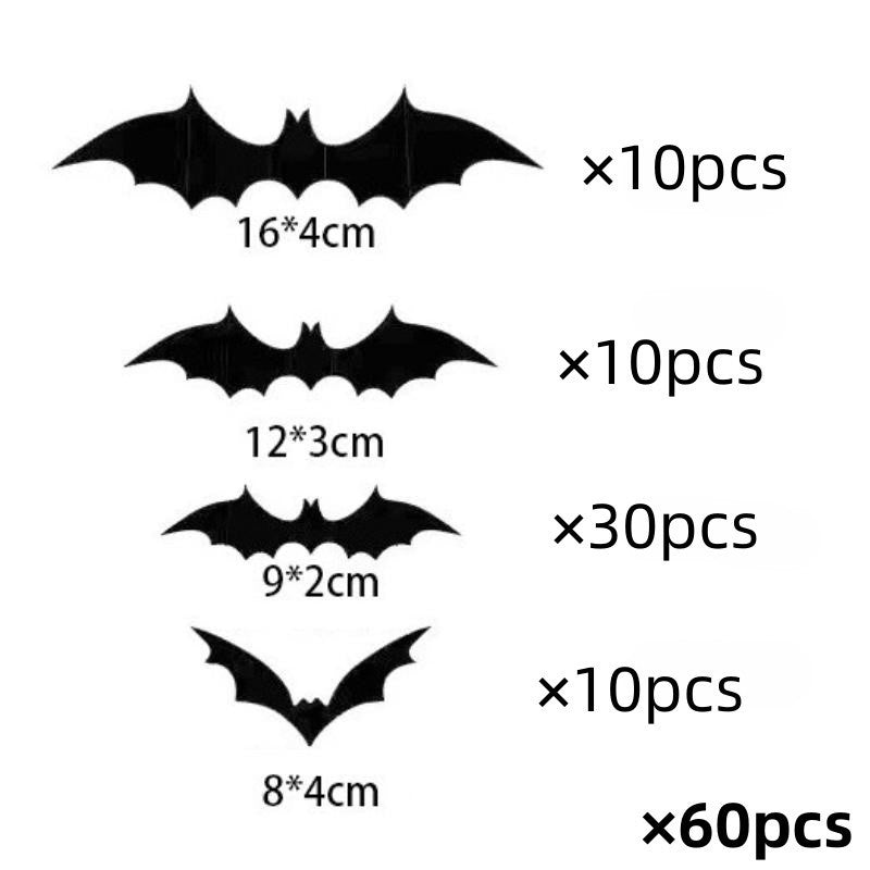 3D Halloween Bat Spider Wall Stickers
