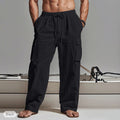Mens Drawstring Waist Casual Trousers