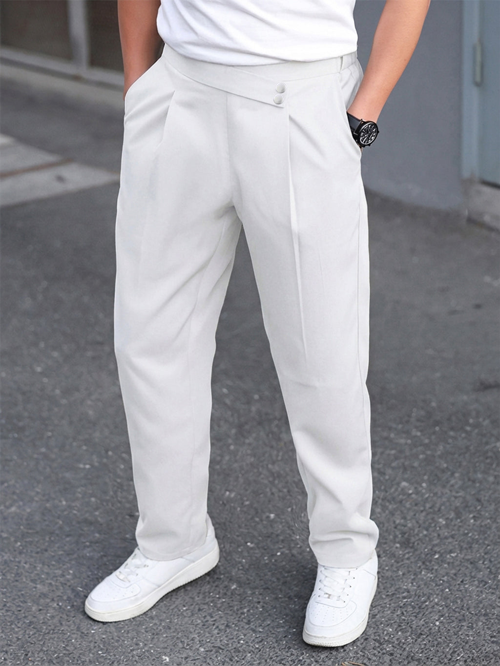 Casual Mid-Waist Men's Trousers