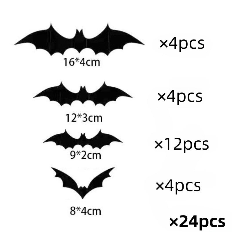 3D Halloween Bat Spider Wall Stickers