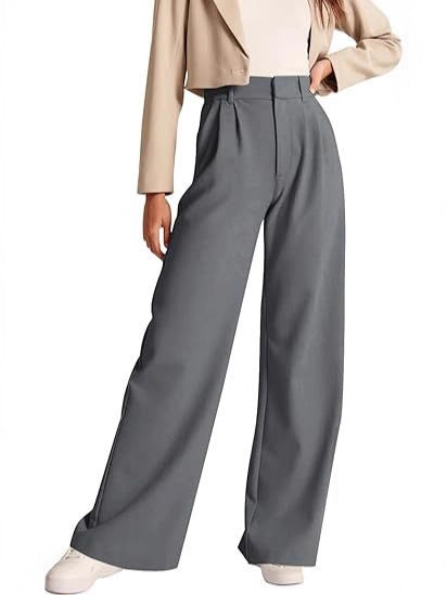 Women's High Waist Office Trousers with Zipper