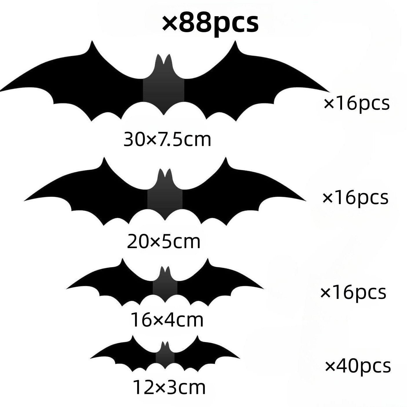 3D Halloween Bat Spider Wall Stickers