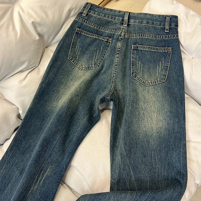 Women's High Waist Slim-Fit Flared Denim Trousers