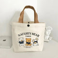 Bear Canvas Bag Student Tote Bag