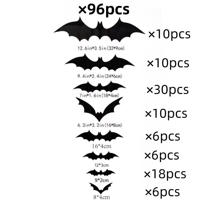3D Halloween Bat Spider Wall Stickers