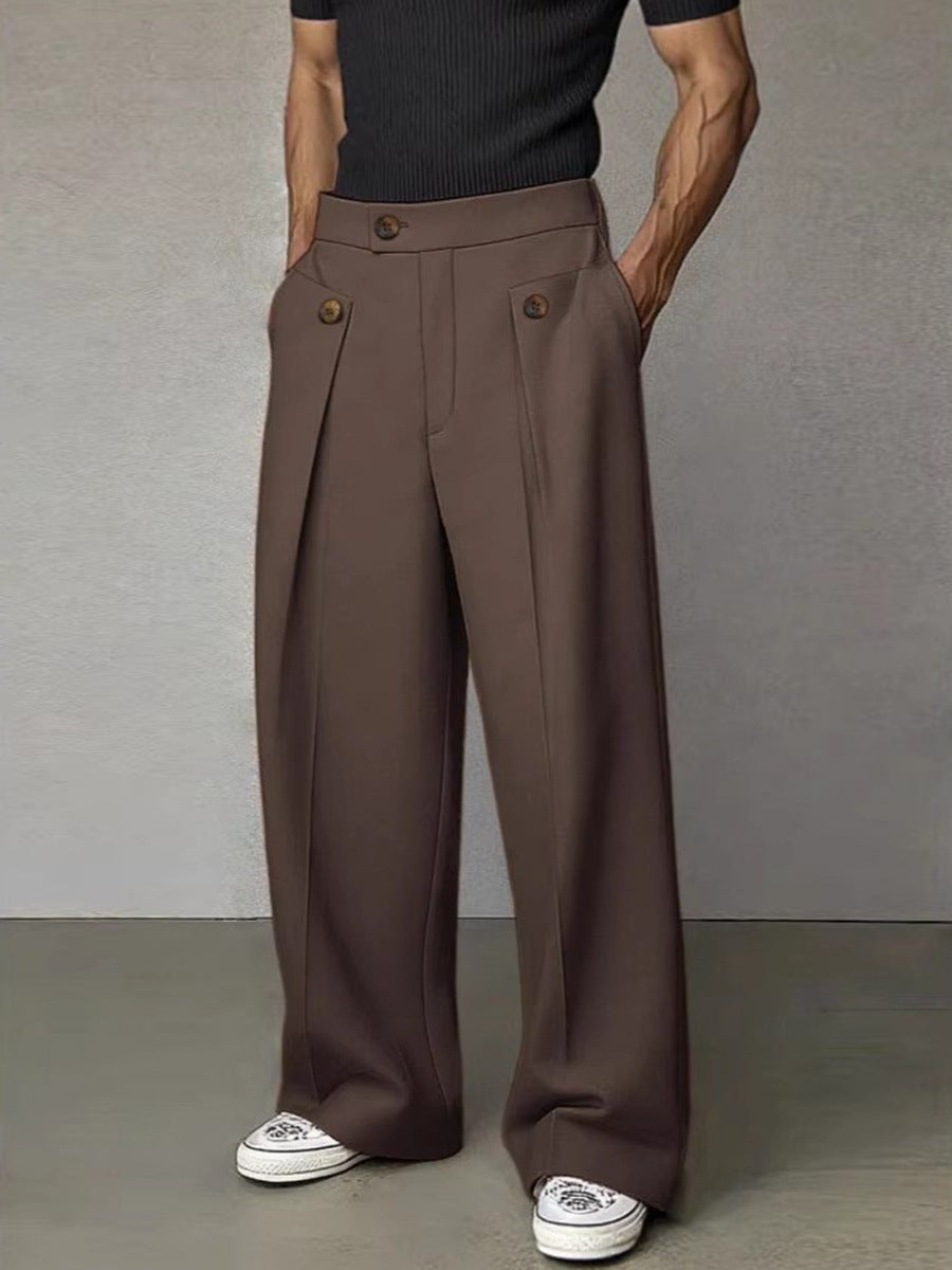 Mens Casual Straight Leg Trousers