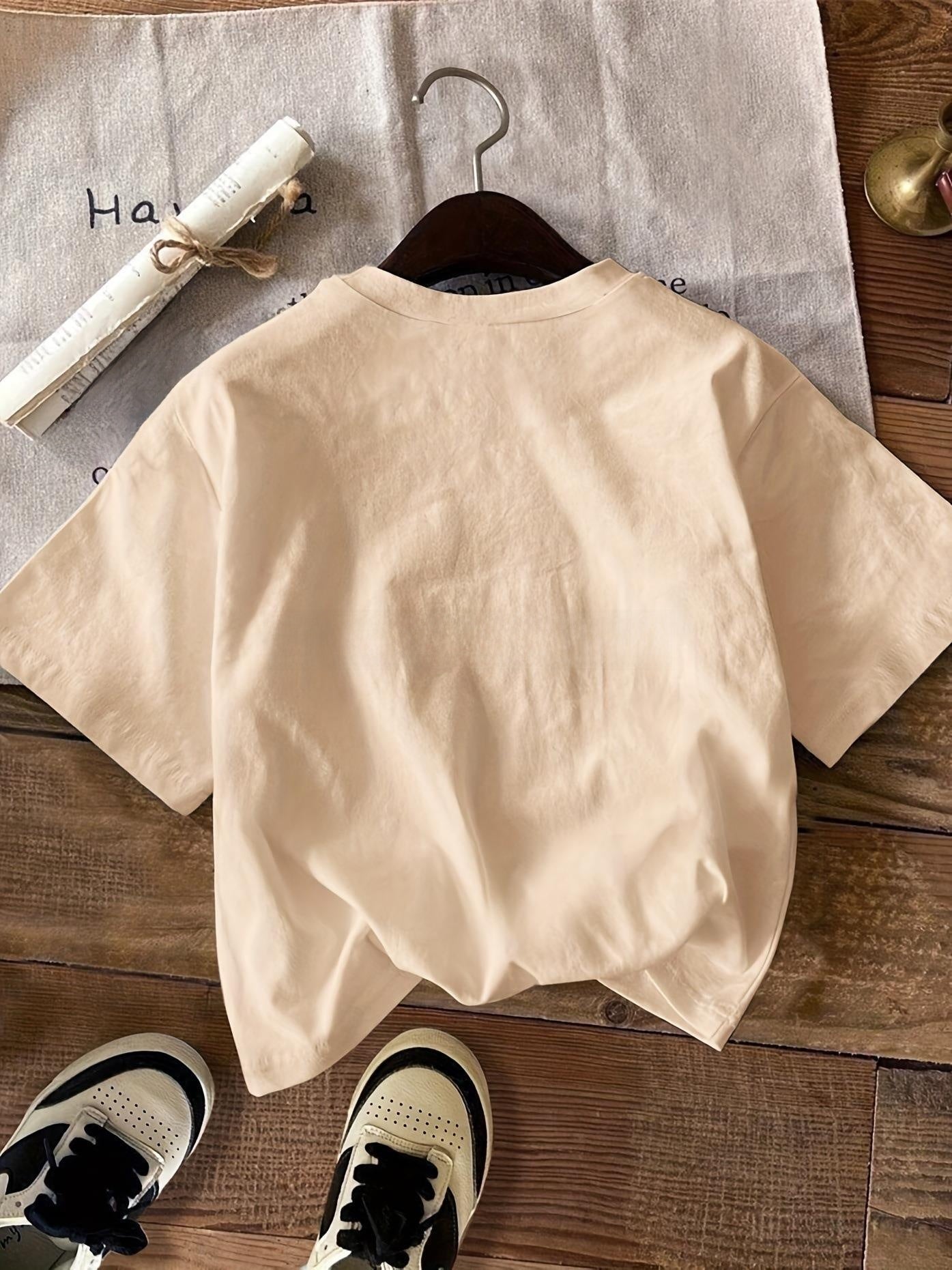 Womens Letter Print Crewneck T-shirt