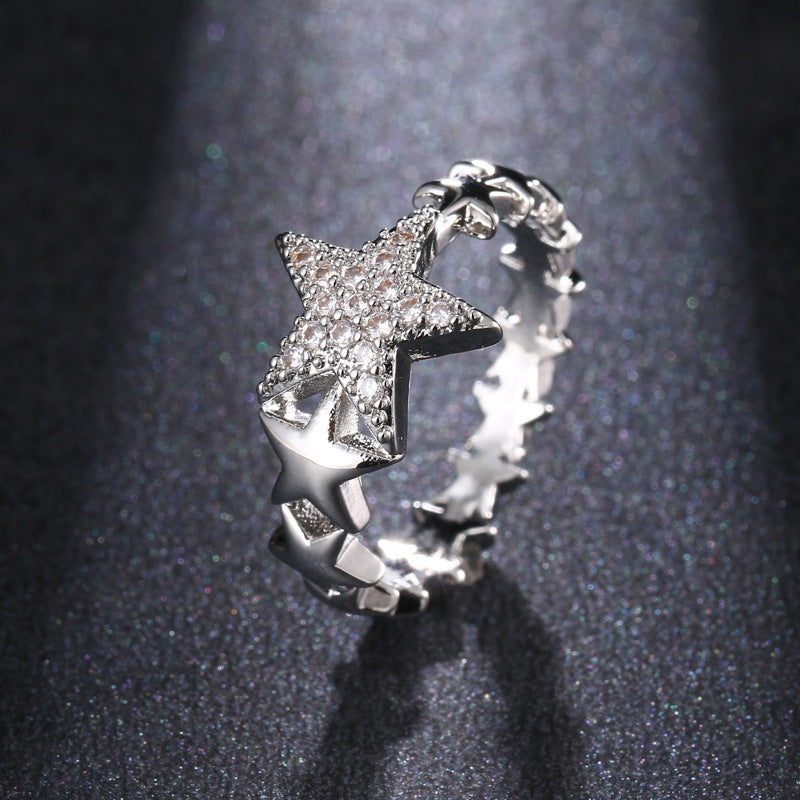 Minimalist Star Design Zircon Ring