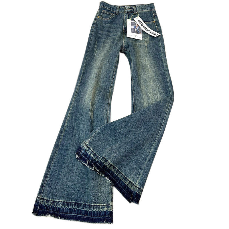 Women's High Waist Slim-Fit Flared Denim Trousers