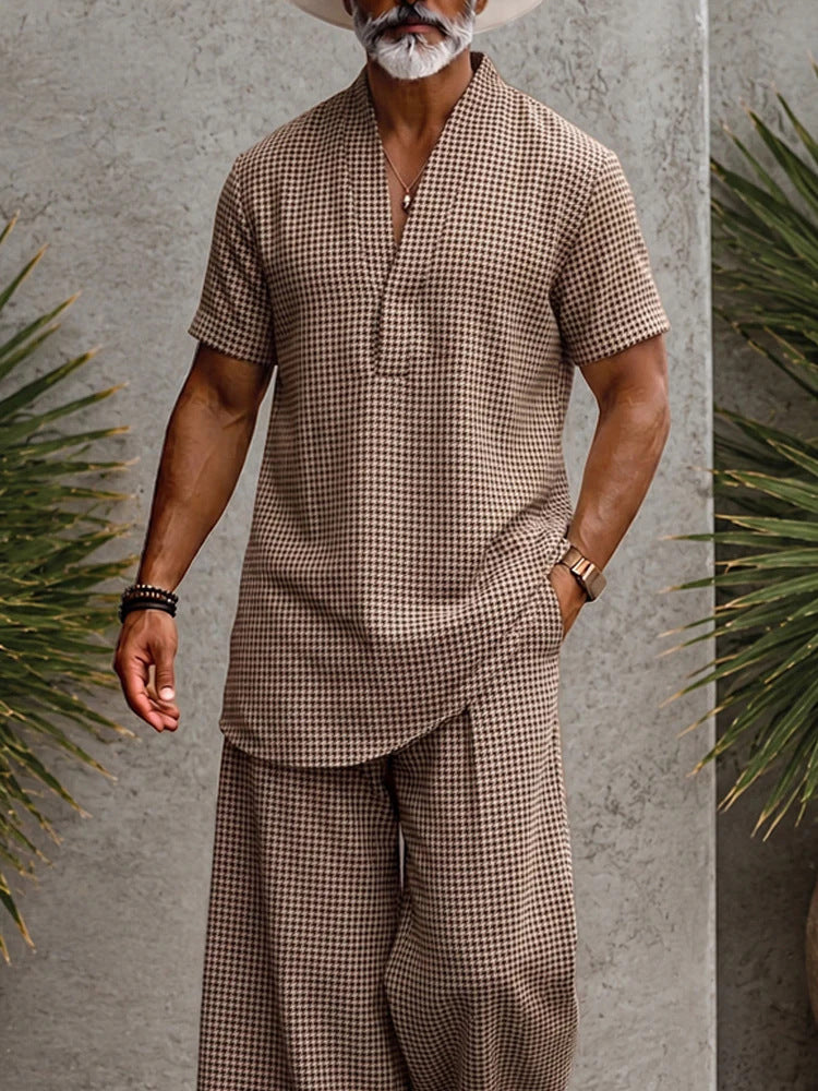 Mens Casual Plaid Shirt