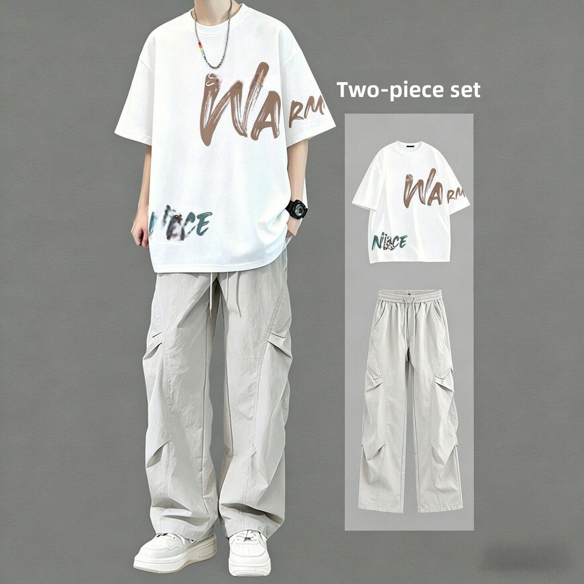 Mens Cotton T-Shirt and Pants Set